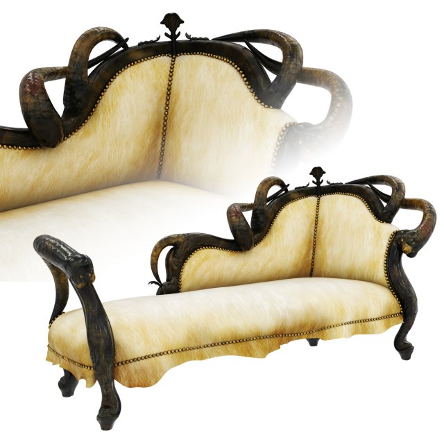 Sofa Blandhin 3D Модель .c4d .max .obj .3ds .fbx .stl .blend 