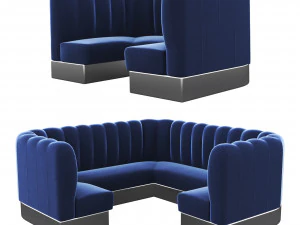 Hoekbank voor restaurant caf&eacute; 3D Model