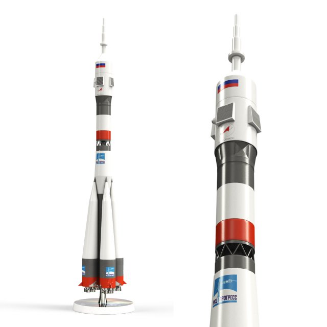 Model Rocket Carrier Soyus M1 144 3D Модель .c4d .max .obj .3ds .fbx .stl .blend 