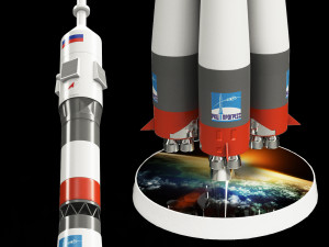 Model Rocket Carrier Soyus M1 144 3D Модель