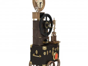 Steampunk Clock 3D Model
