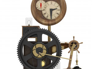 Steampunk Clock 3D Model