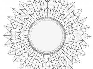Mirror Sunburst wood mirror 3D Model