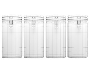 Sweets in round jars 3D 모델