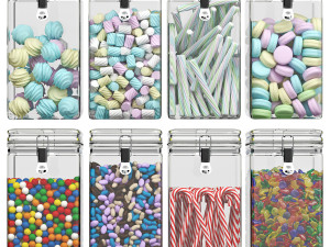 Sweets in glass jars Model 3D