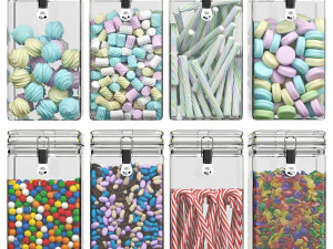 Permen dalam toples kaca Model 3D