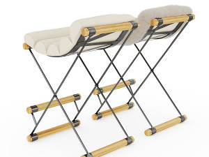 Chair The iron and rolled stool 3Dモデル