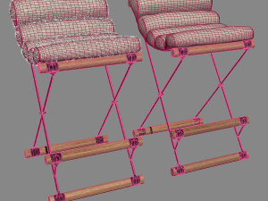 Chair The iron and rolled stool 3Dモデル