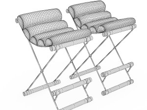 Chair The iron and rolled stool 3Dモデル