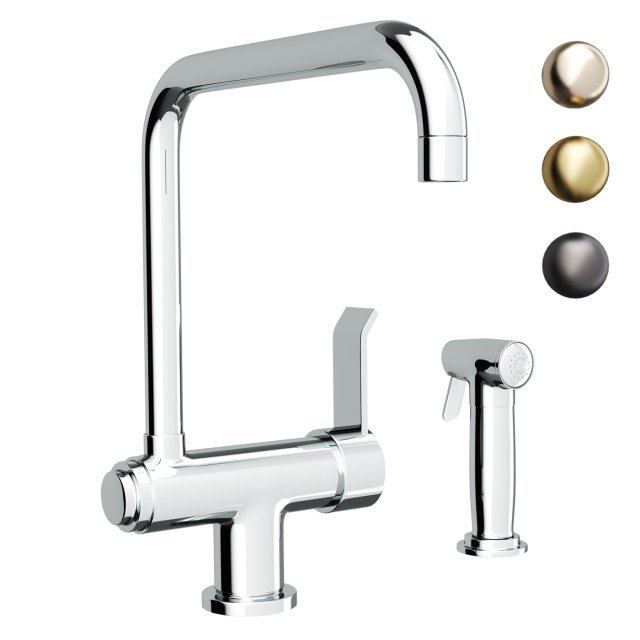 Kitchen faucet THG Santos 3D Model .c4d .max .obj .3ds .fbx .stl .blend 