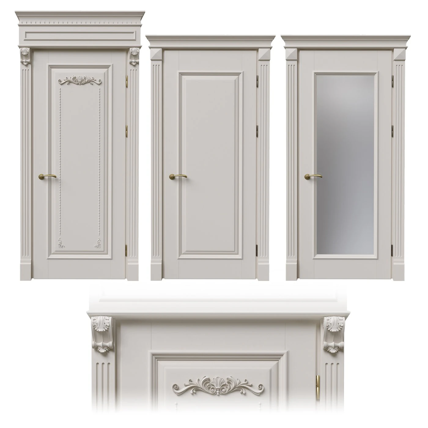 Doors Venice Classic 3D Model .c4d .max .obj .3ds .fbx .stl .blend