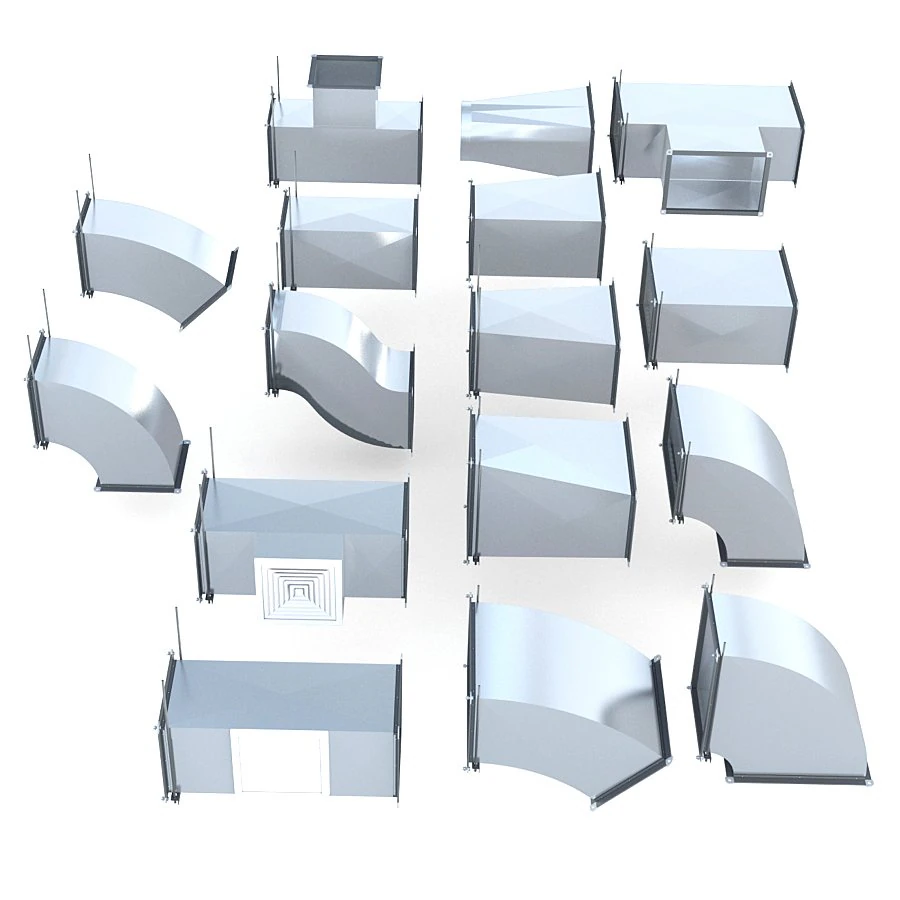 Rectangular ventilation 3D Model .c4d .max .obj .3ds .fbx .stl .blend 