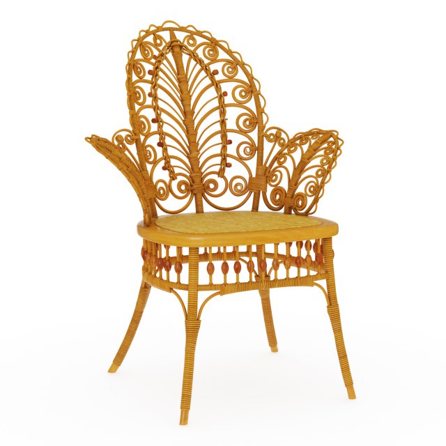 Wicker chair Victorian Wicker Parlor Model 3D .c4d .max .obj .3ds .fbx .stl .blend 