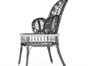 Wicker chair Victorian Wicker Parlor Model 3D