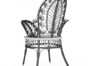 Wicker chair Victorian Wicker Parlor Model 3D