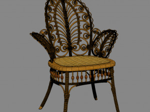 Wicker chair Victorian Wicker Parlor Model 3D