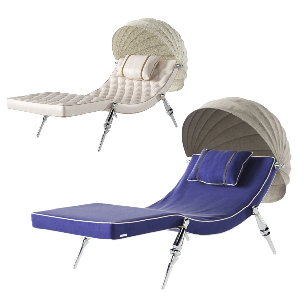 Deckchair Visionnaire Sveva Dehors 3D Model .c4d .max .obj .3ds .fbx .stl .blend 