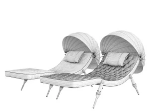 Deckchair Visionnaire Sveva Dehors 3D Model