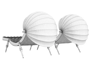 Deckchair Visionnaire Sveva Dehors 3D Model