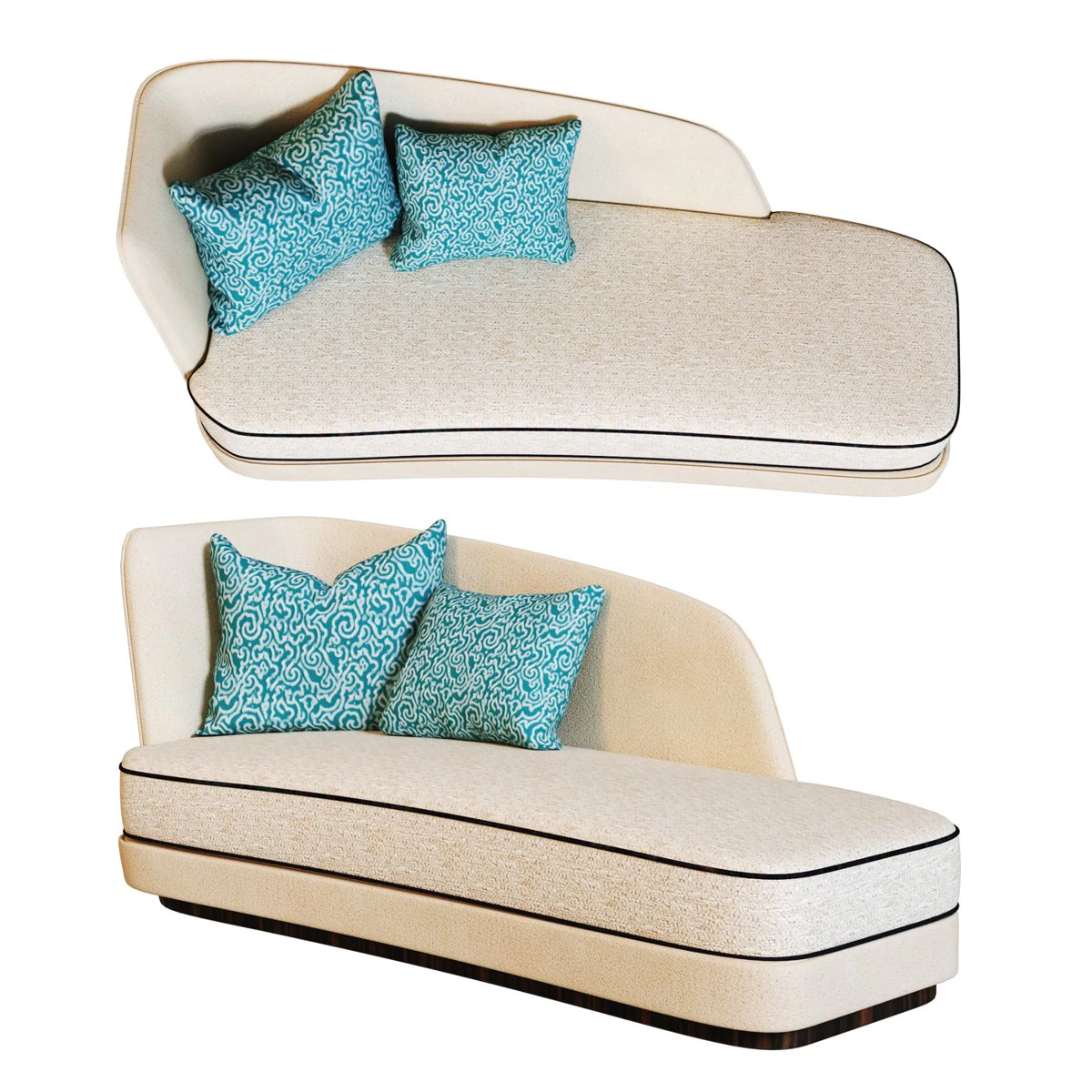 Yacht couch 3D Model .c4d .max .obj .3ds .fbx .stl .blend 