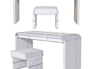 Writing desk and chair 3D 모델