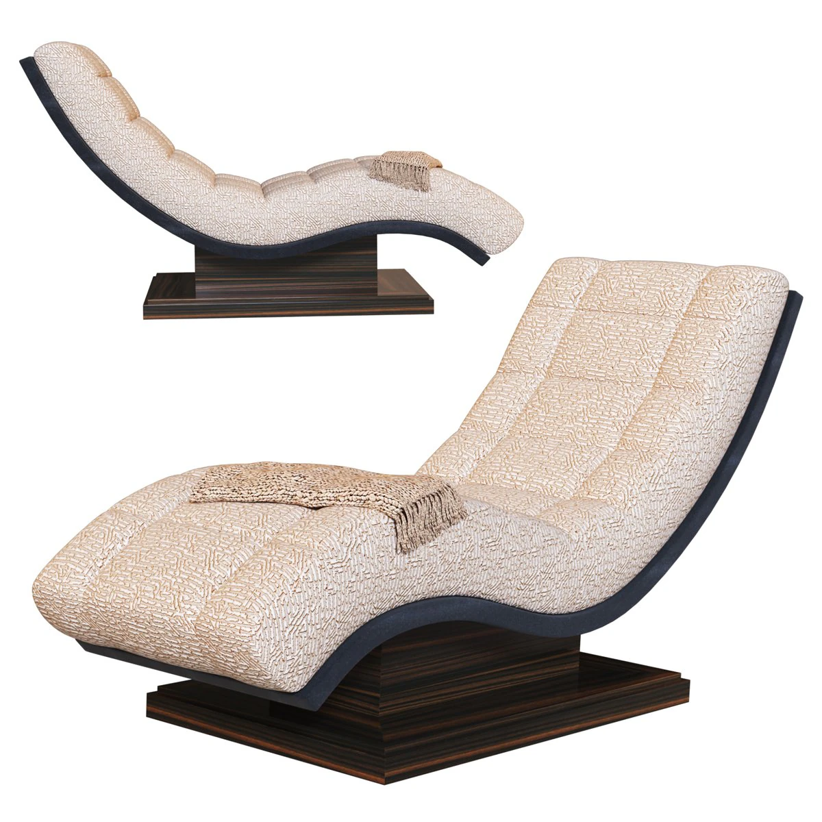 Yacht Lounge Chaise 3D Model .c4d .max .obj .3ds .fbx .stl .blend