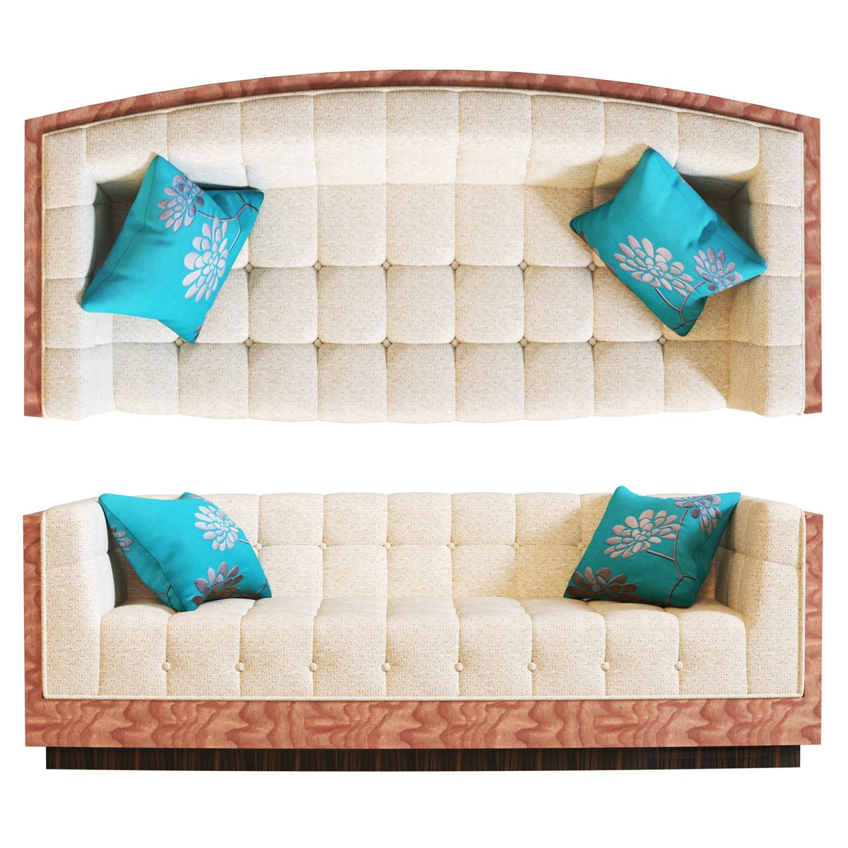 Lounge Rosewood sofa 3D Model .c4d .max .obj .3ds .fbx .stl .blend 