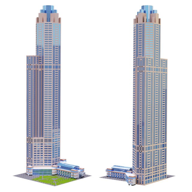 Building 311 S Wacker Dr Chicago IL 3D 模型 .c4d .max .obj .3ds .fbx .stl .blend 