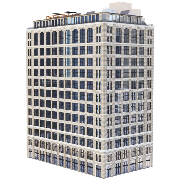 Building 475 10th Ave New York 3D Model .c4d .max .obj .3ds .fbx .stl .blend 