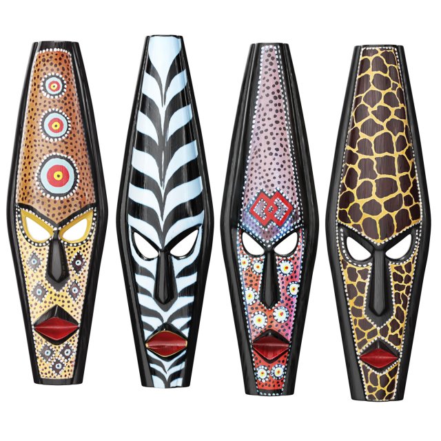 African masks Model 3D .c4d .max .obj .3ds .fbx .stl .blend 