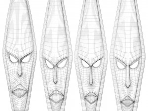 African masks Model 3D