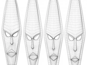 African masks 3D Model