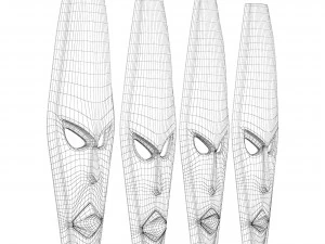 African masks 3D Model