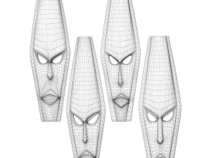 African masks 3D Model