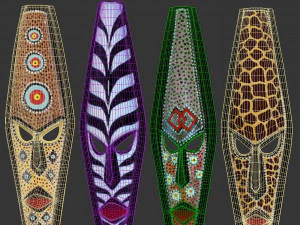 African masks 3D Model