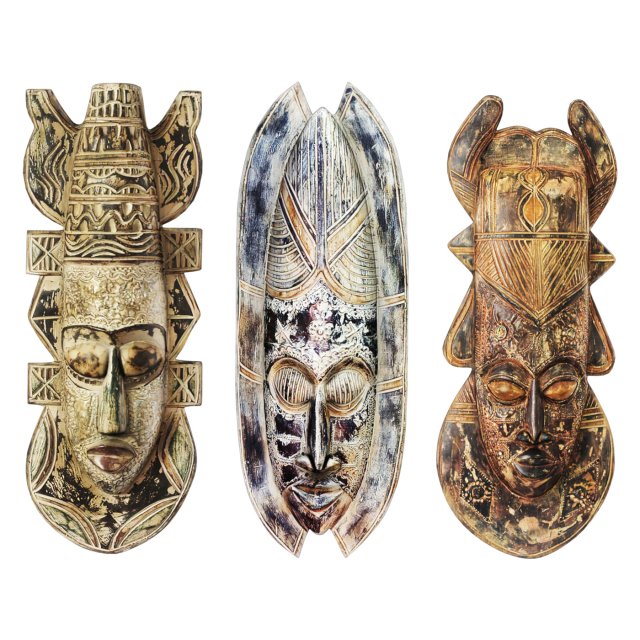 African masks 3D Model .c4d .max .obj .3ds .fbx .stl .blend 