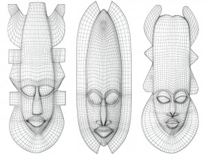 African masks 3D Model