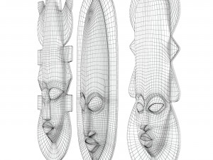 African masks 3D Model