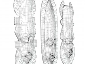 African masks 3D Model