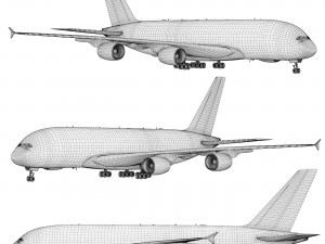 Airbus A380-800 aircraft 3D Model