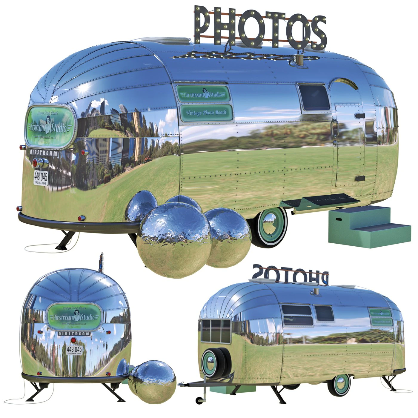 Retro photo studio Airstreamstudio 3D Model .c4d .max .obj .3ds .fbx .stl .blend 