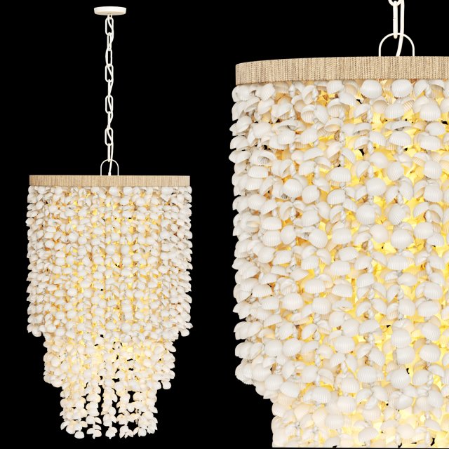 Chandelier Aptos Shell 3D Model .c4d .max .obj .3ds .fbx .stl .blend 