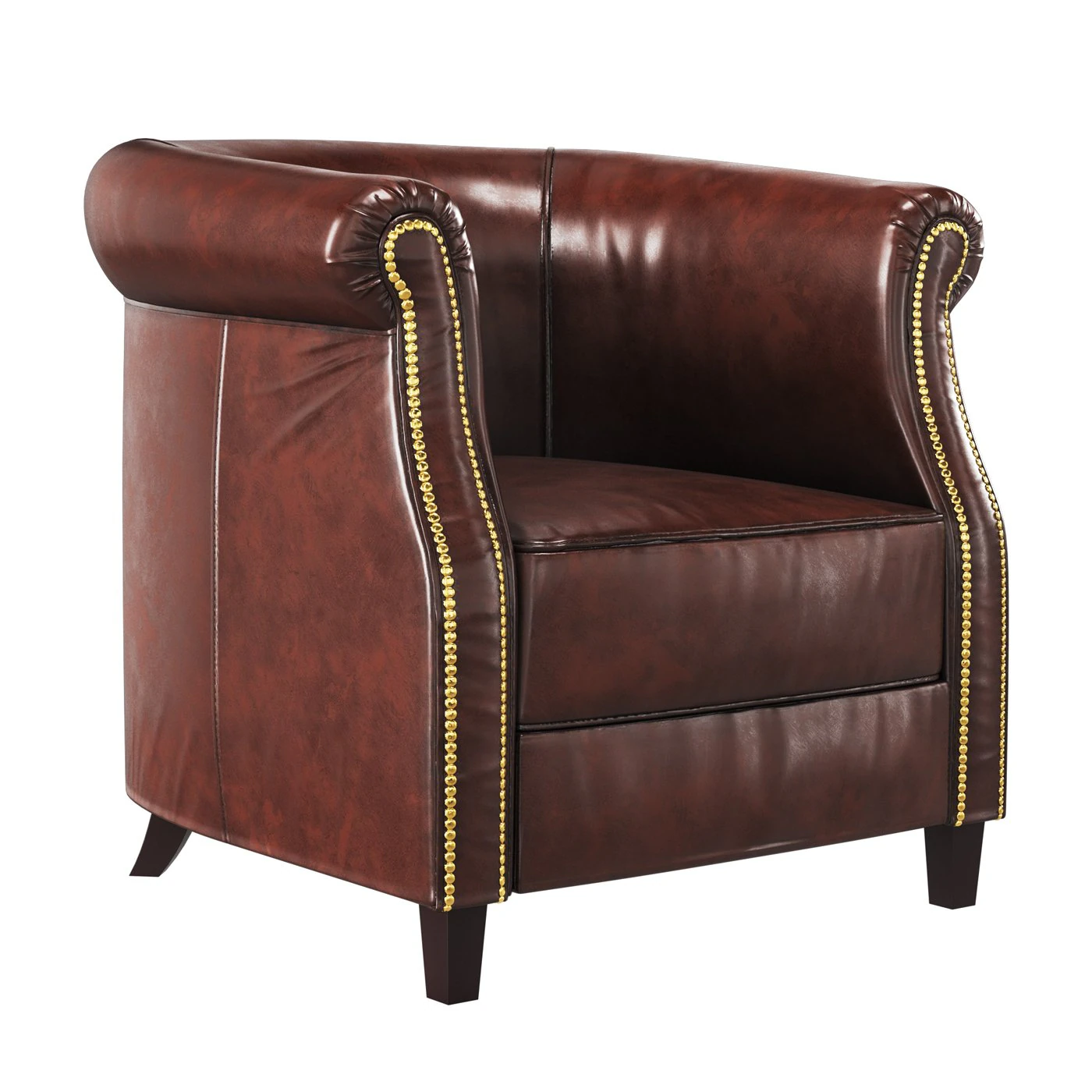 Armchair Fauteuil Oxford cigar 3D Model .c4d .max .obj .3ds .fbx .stl .blend