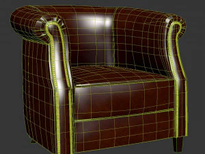Armchair Fauteuil Oxford cigar 3D Model