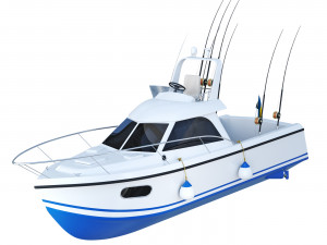 Pleasure fishing boat Modello 3D