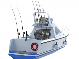 Pleasure fishing boat Modello 3D
