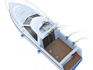 Pleasure fishing boat Modello 3D