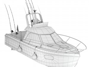 Pleasure fishing boat Modello 3D
