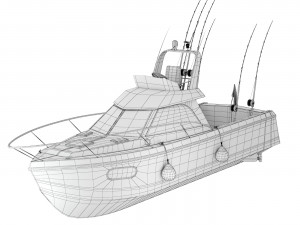 Pleasure fishing boat Modello 3D
