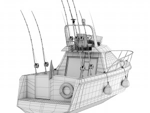 Pleasure fishing boat Modello 3D